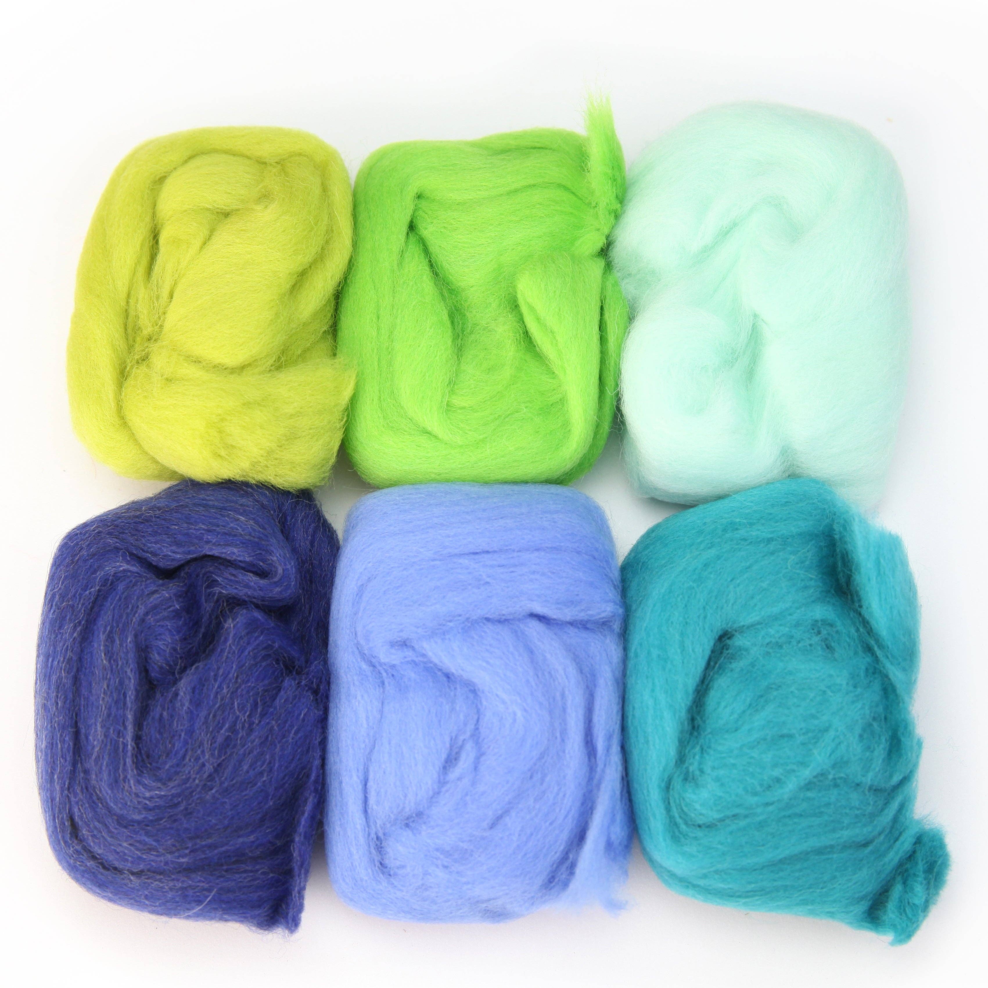 Four Season Color Wool Fiber for Needle Felting: SPRING