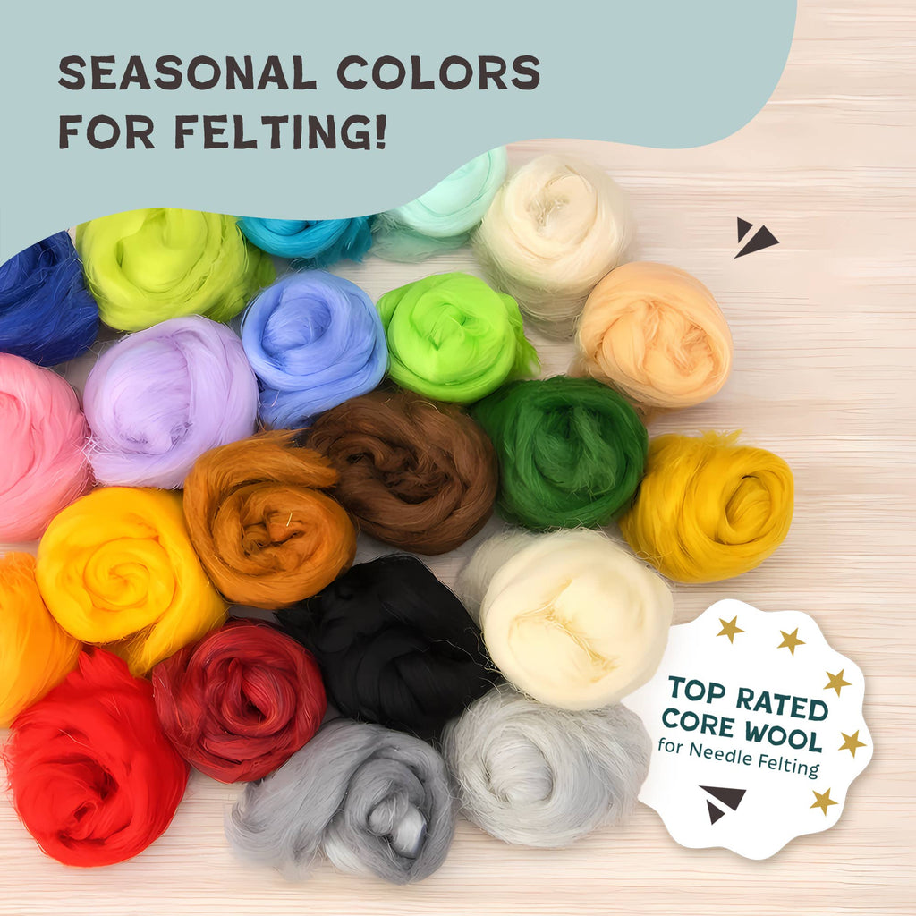 Four Season Color Wool Fiber for Needle Felting: FALL