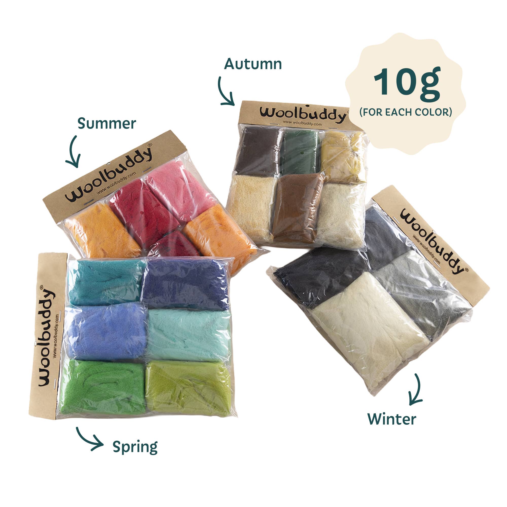 Four Season Color Wool Fiber for Needle Felting: FALL