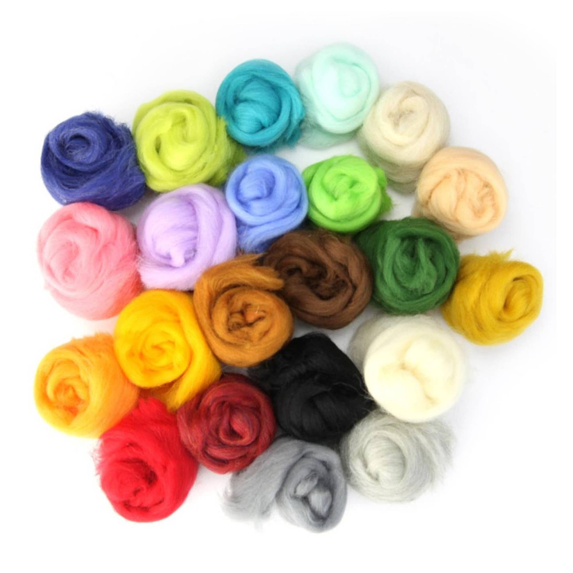 Four Season Color Wool Fiber for Needle Felting: SPRING