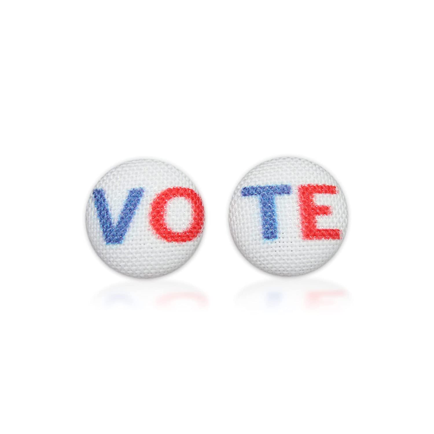 VOTE Fabric Button Earrings