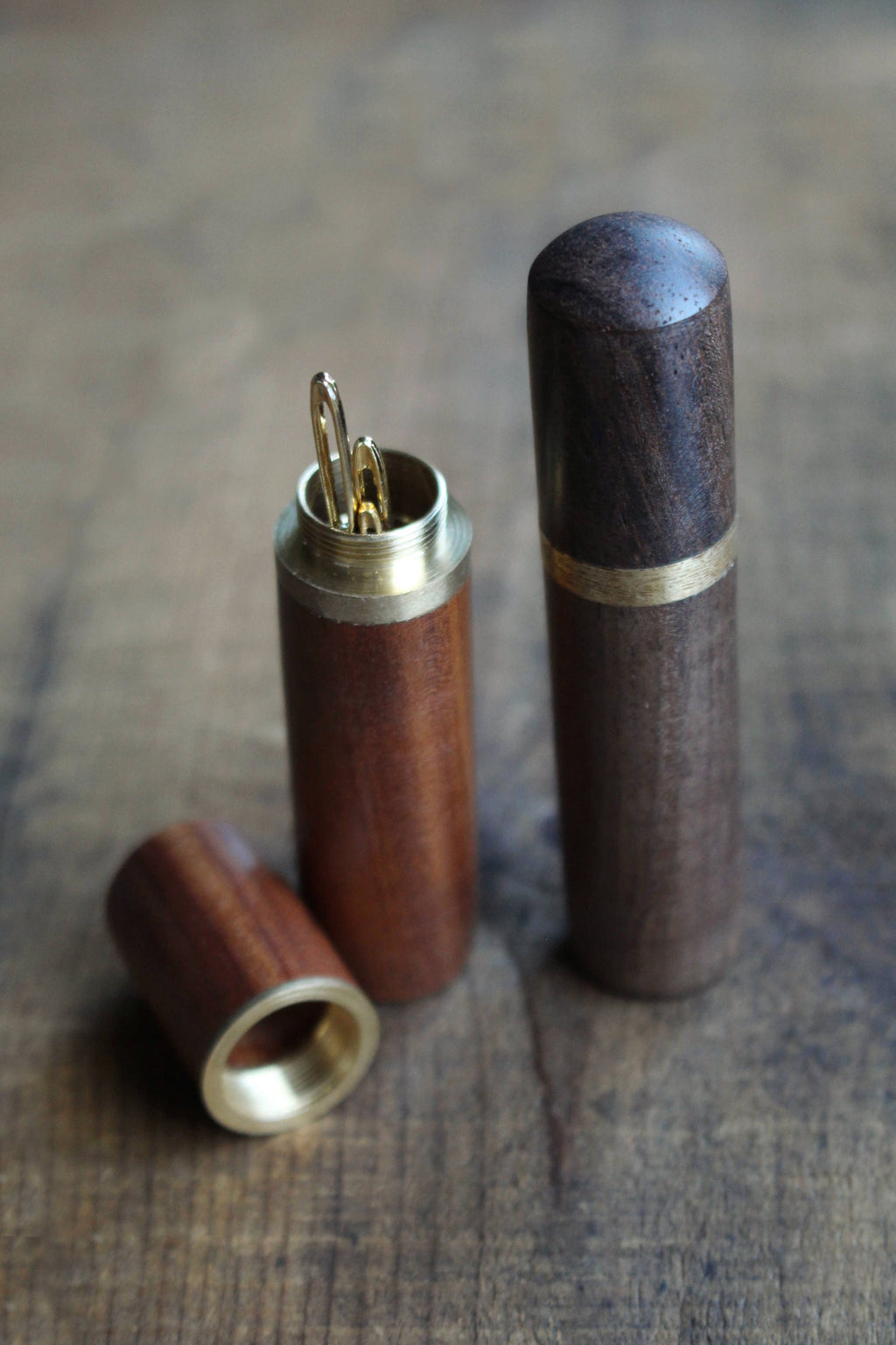 Wooden Needle Case with 3 needles