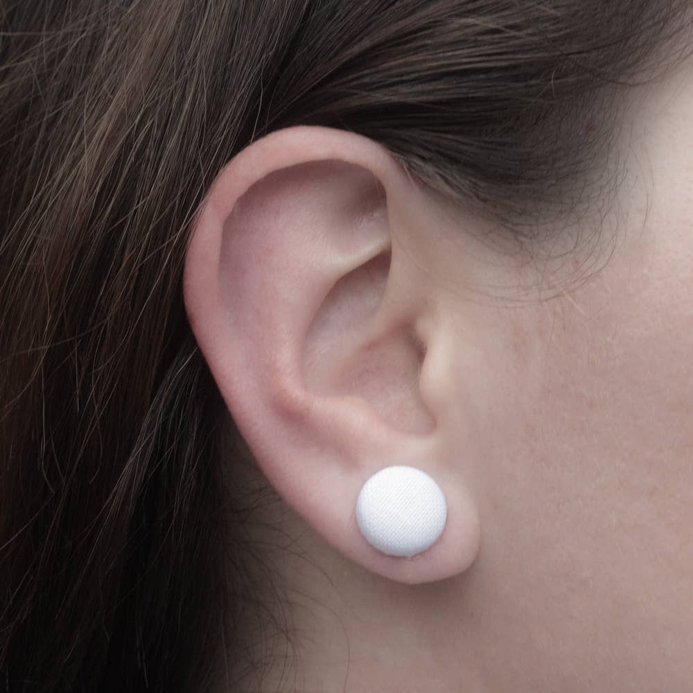 VOTE Fabric Button Earrings