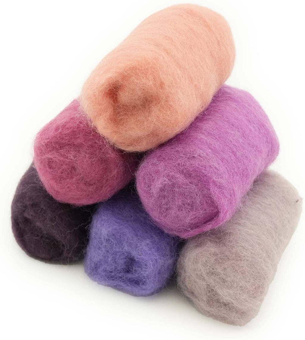 Corriedale Wool Fiber Sampler – Natural Roving for Spinning : Red Orange