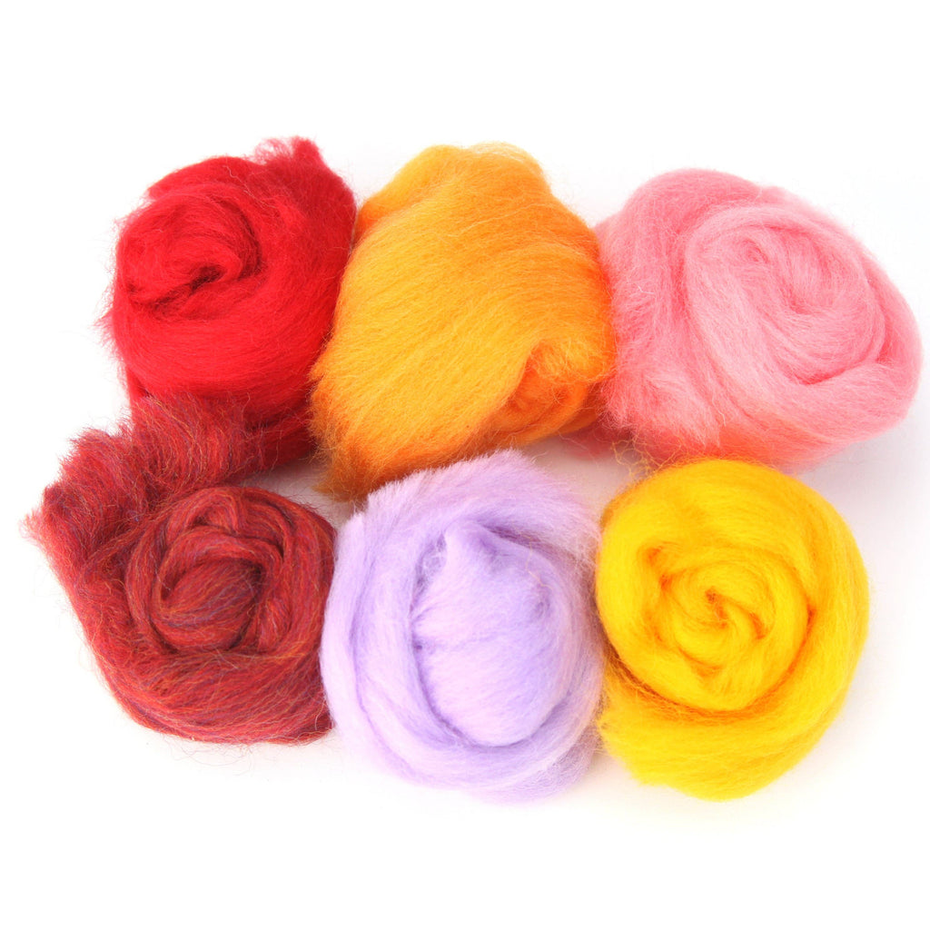 Four Season Color Wool Fiber for Needle Felting: SUMMER