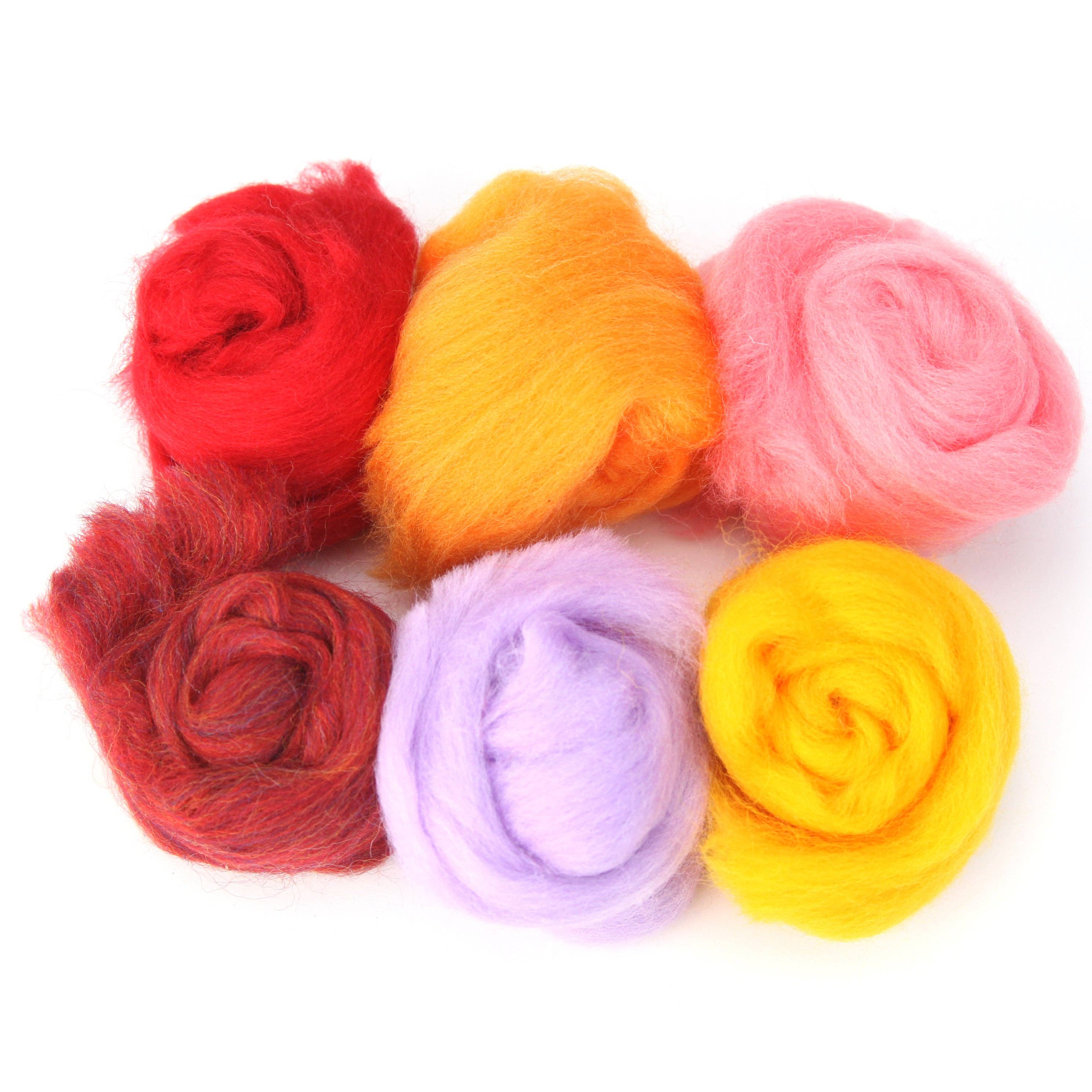 Four Season Color Wool Fiber for Needle Felting: WINTER