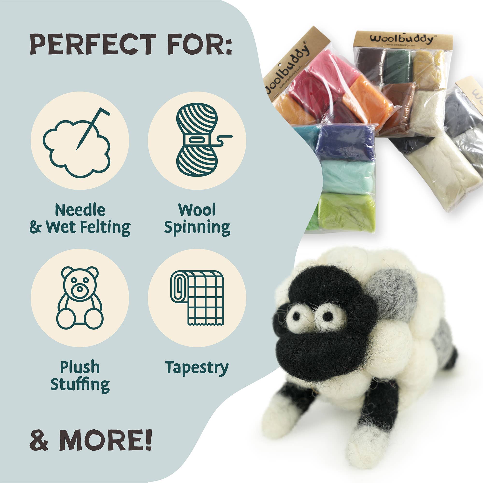 Four Season Color Wool Fiber for Needle Felting: SPRING