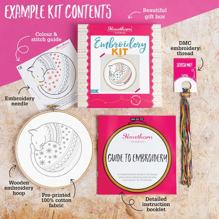 Succulents Embroidery Kit | Complete Craft Kit For Beginners
