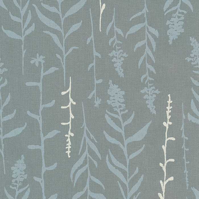 Robert Kaufman Fabric Leaves Steel Linen/Cotton