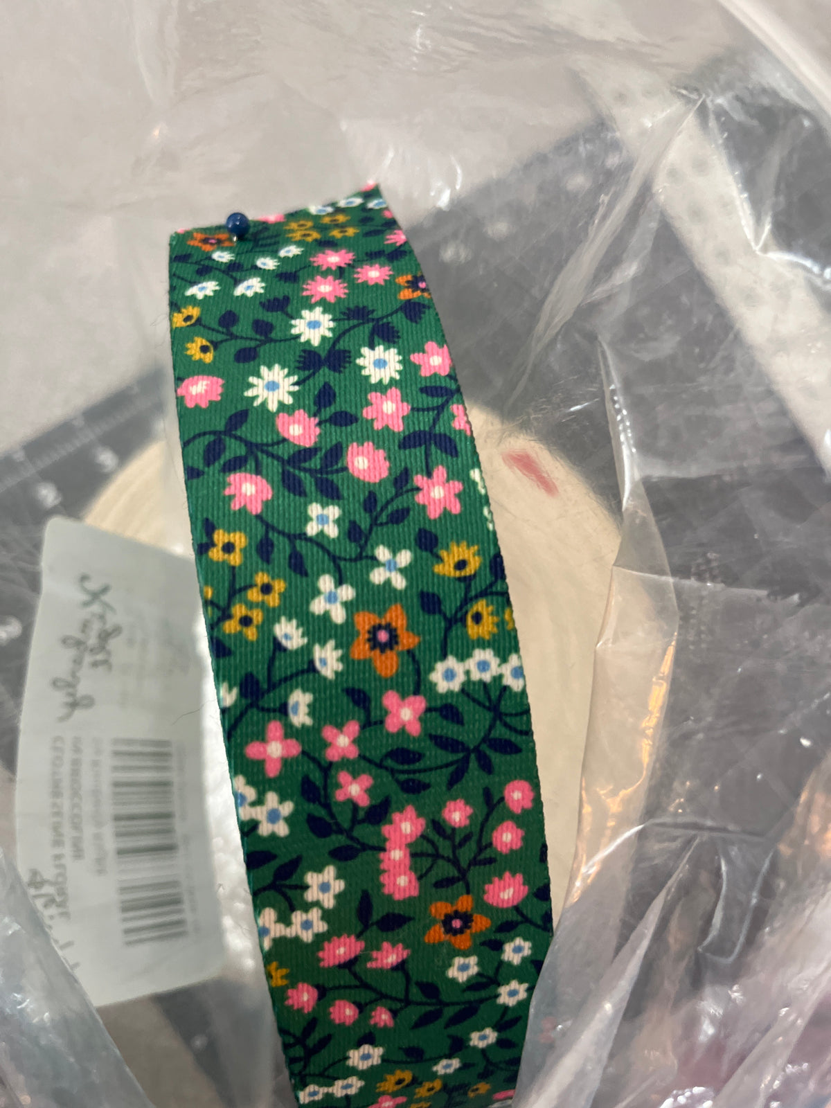 WEBBING 1/4 YARD- 1.5"-Kimberly Kight- Clothesline Floral Broccolini