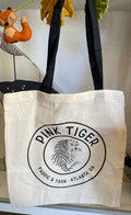 Pink Tiger Tote Bag with Black Handles