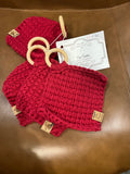 Cup Coasters Set - Red, Wooden rings