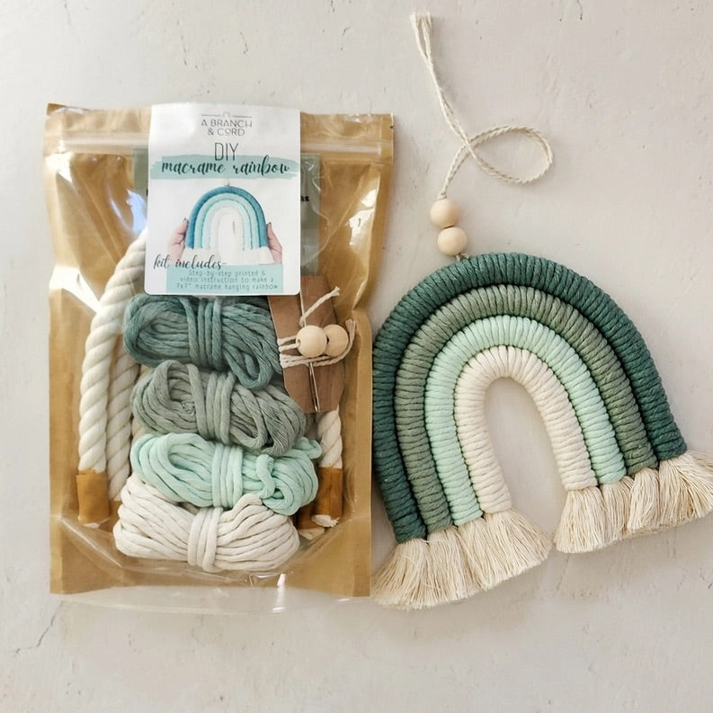 A Branch & Cord DIY Macrame Rainbow Kit