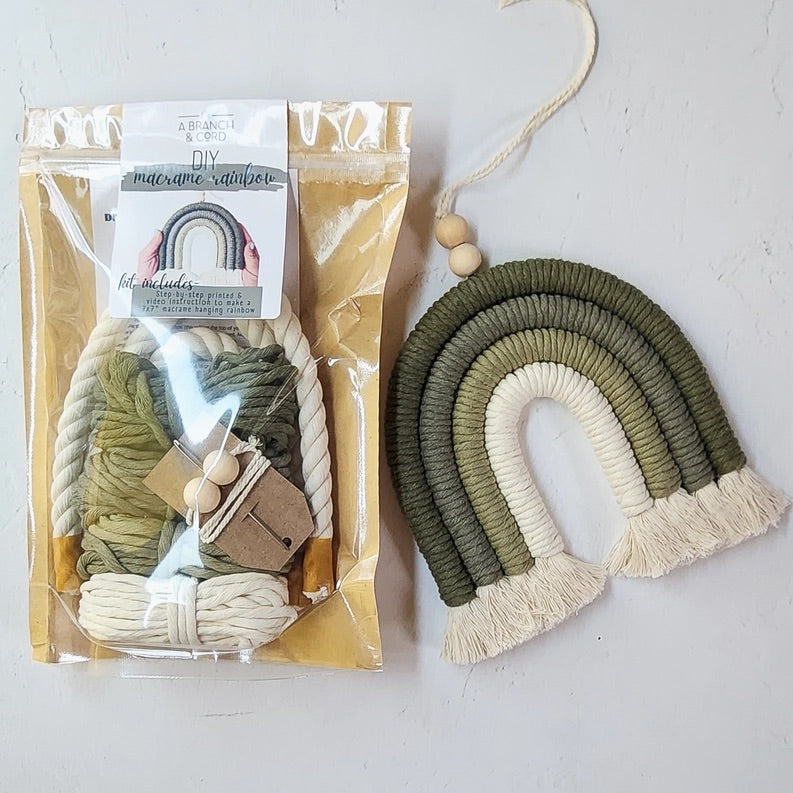 A Branch & Cord DIY Macrame Rainbow Kit