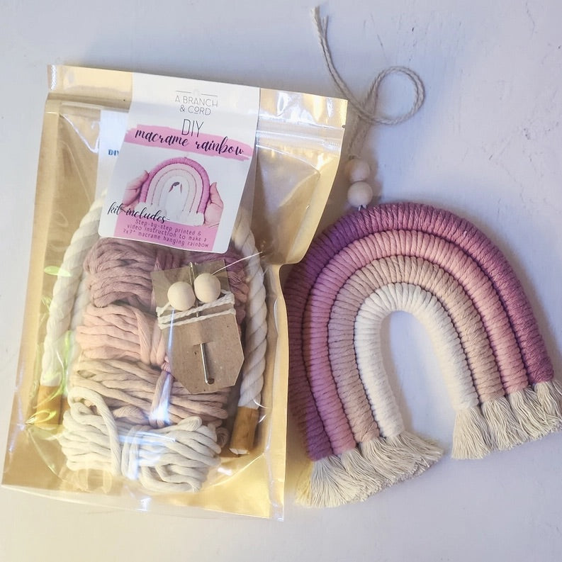 A Branch & Cord DIY Macrame Rainbow Kit