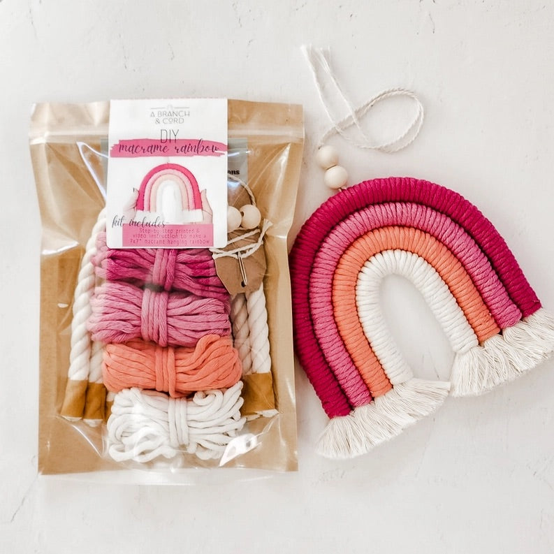 A Branch & Cord DIY Macrame Rainbow Kit