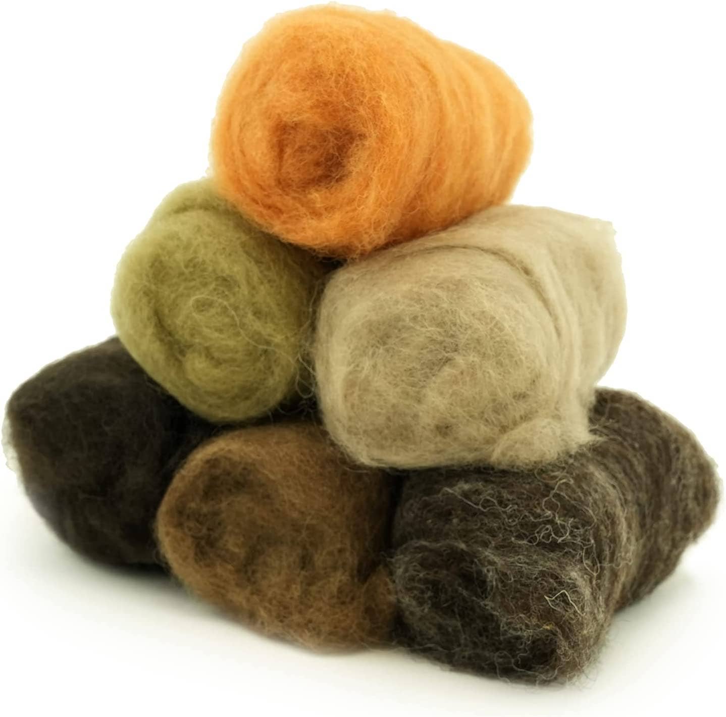 Corriedale Wool Fiber Sampler – Natural Roving for Spinning : Red Orange