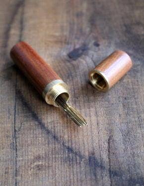 Wooden Needle Case with 3 needles
