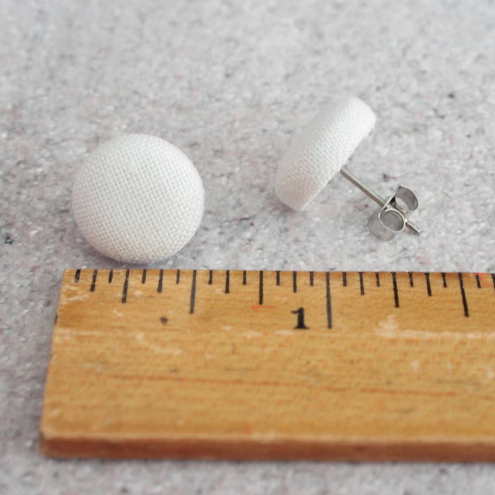VOTE Fabric Button Earrings
