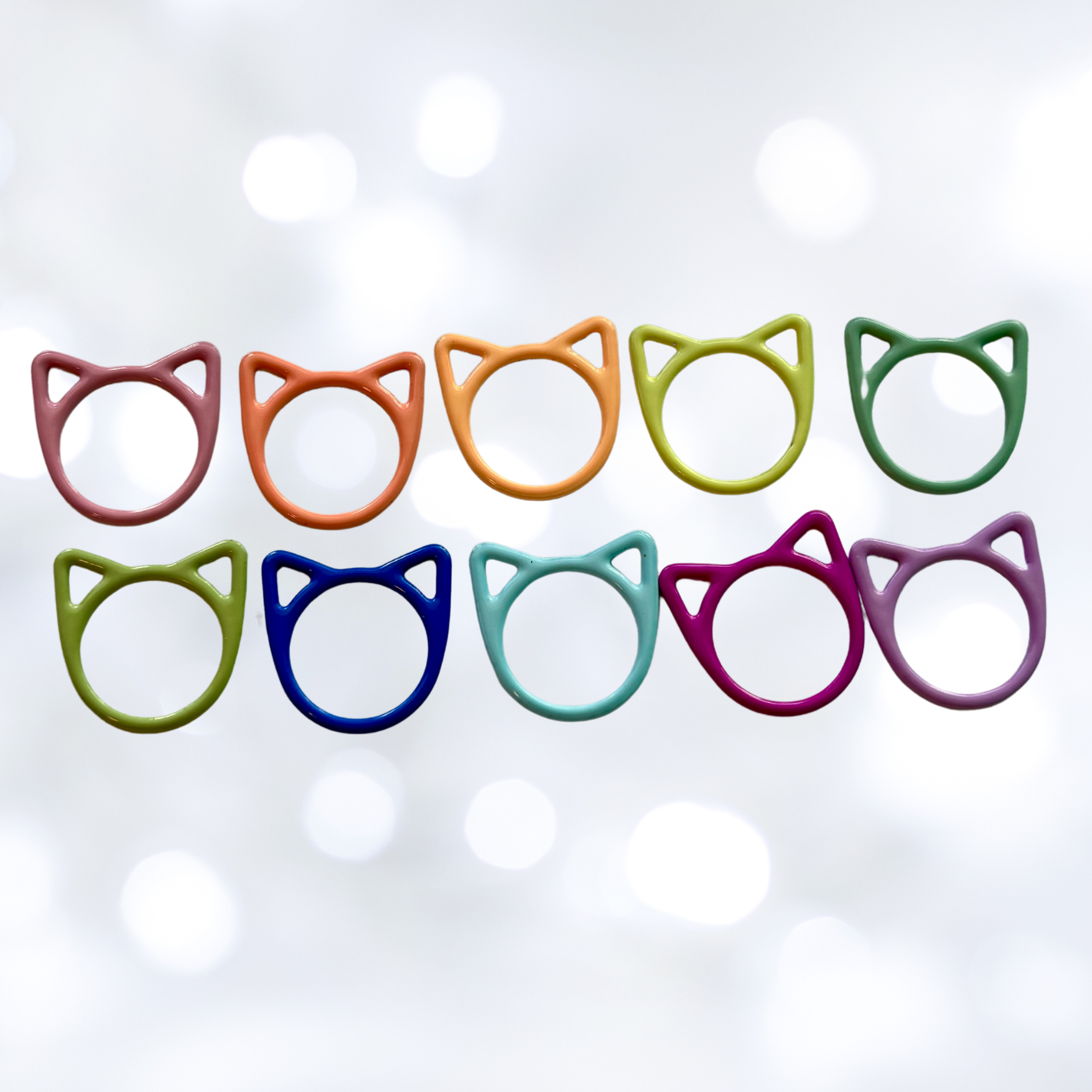 Basic Stitch Set Snag-Free Metal Stitch Markers Cat + Hearts