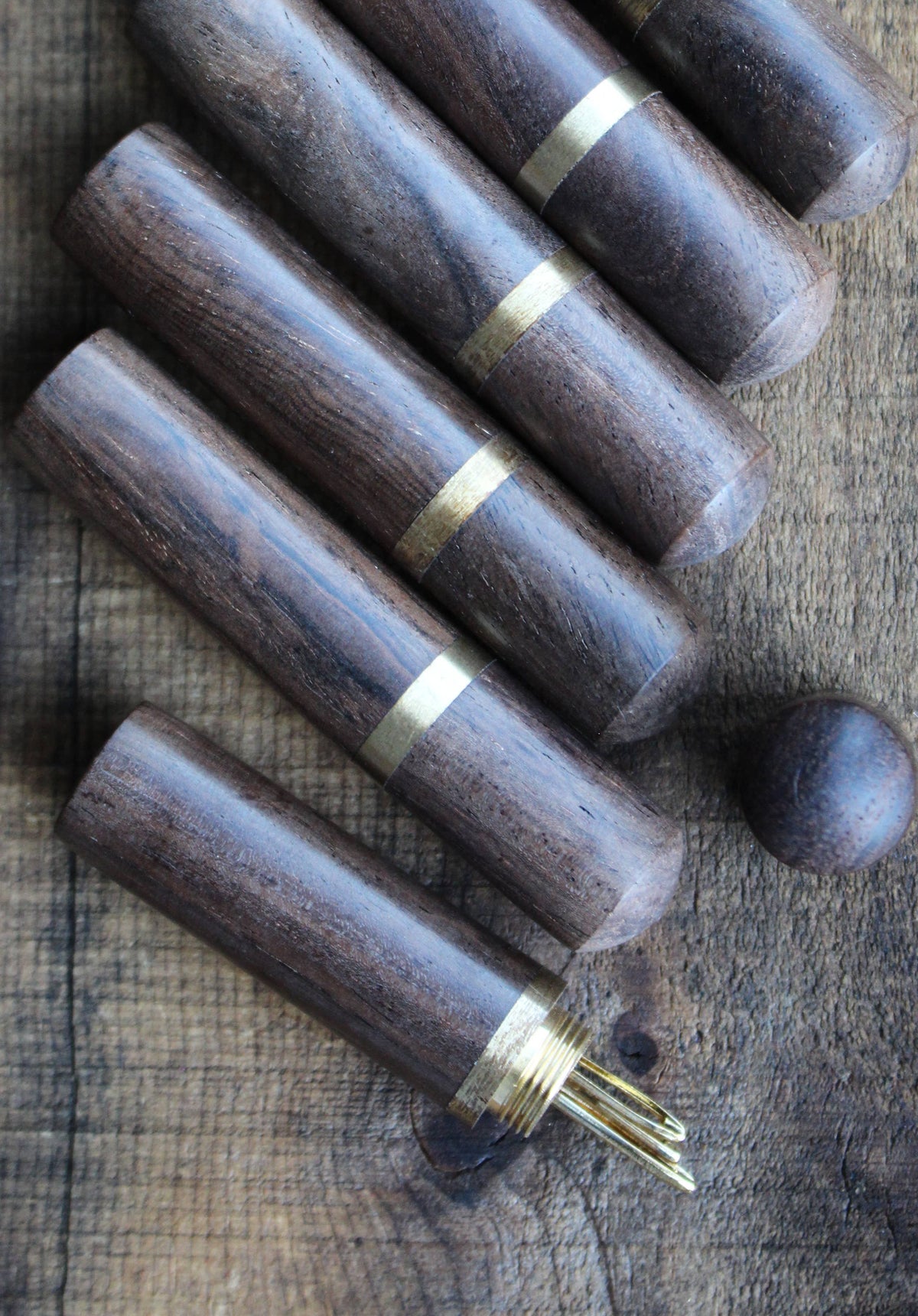 Wooden Needle Case with 3 needles