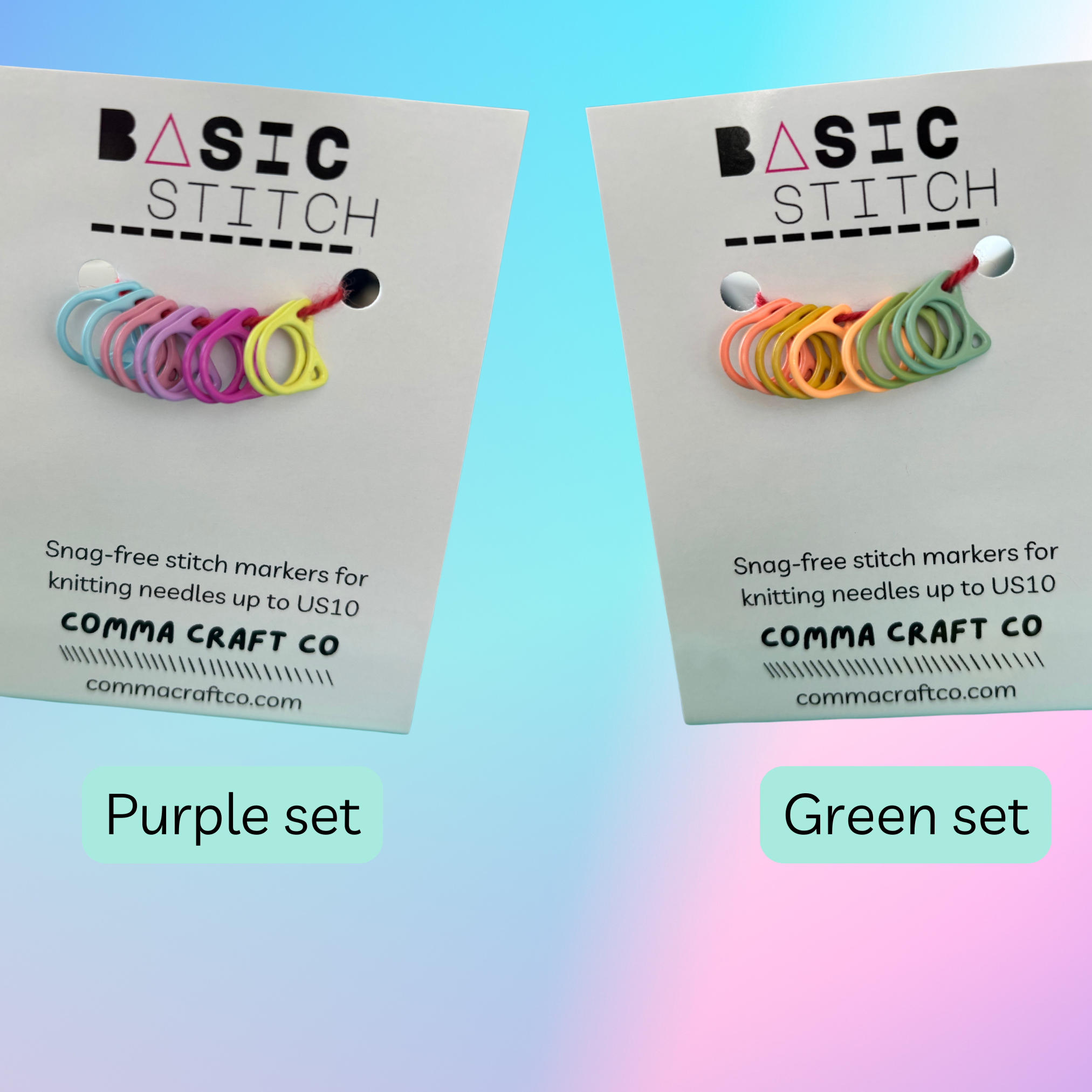 Basic Stitch Set Snag-Free Metal Stitch Markers Cat + Hearts