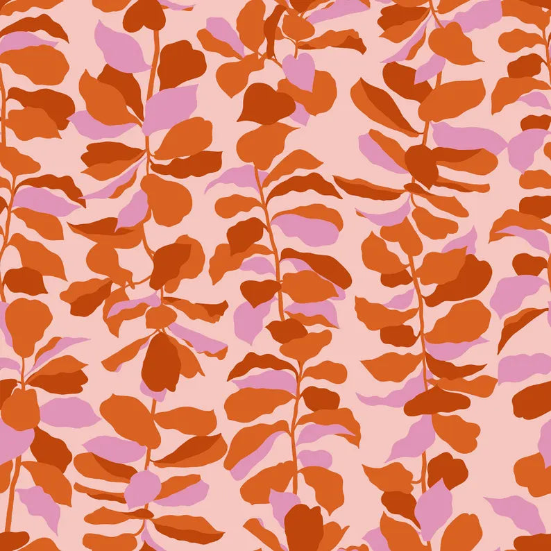 Ruby Star Society Calathea Fiddle Leaf Cayenne Fabric