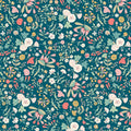 Liberty London -Cotton Fabric- Wildflower Field (Teal and Pink)