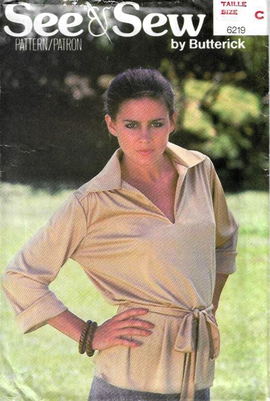 Butterick See & Sew 6219 Vintage Blouse Top Sewing Pattern