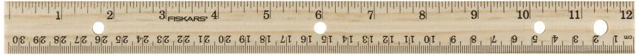 Fiskars 12" Wood Ruler with Plastic Edge
